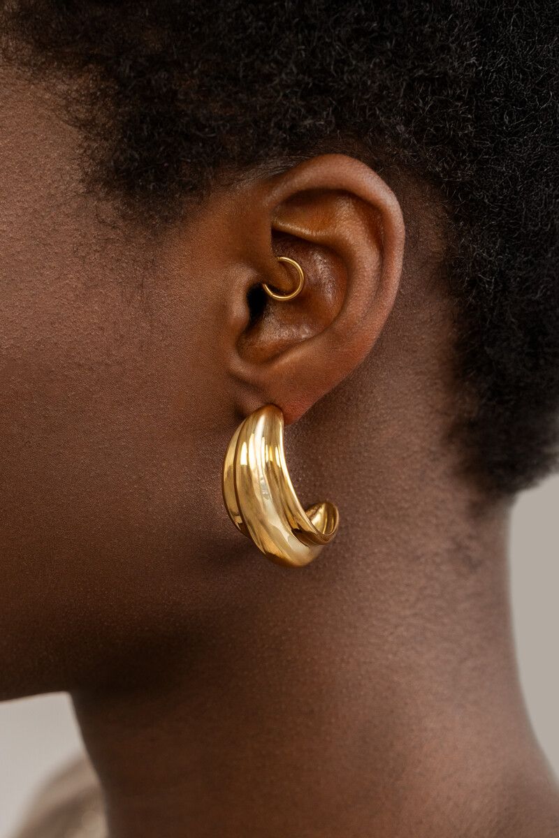 My Jewellery Earring hoops oval triple Goud
