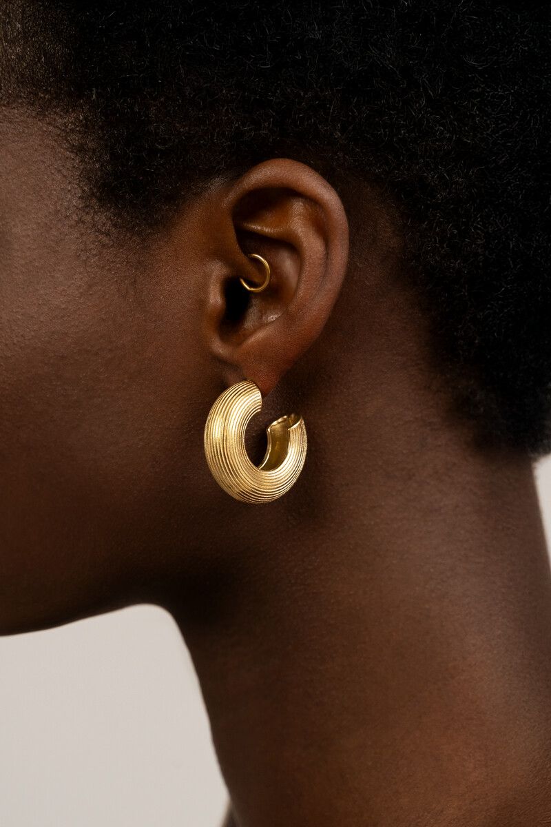 My Jewellery Earring hoops stripes Goud