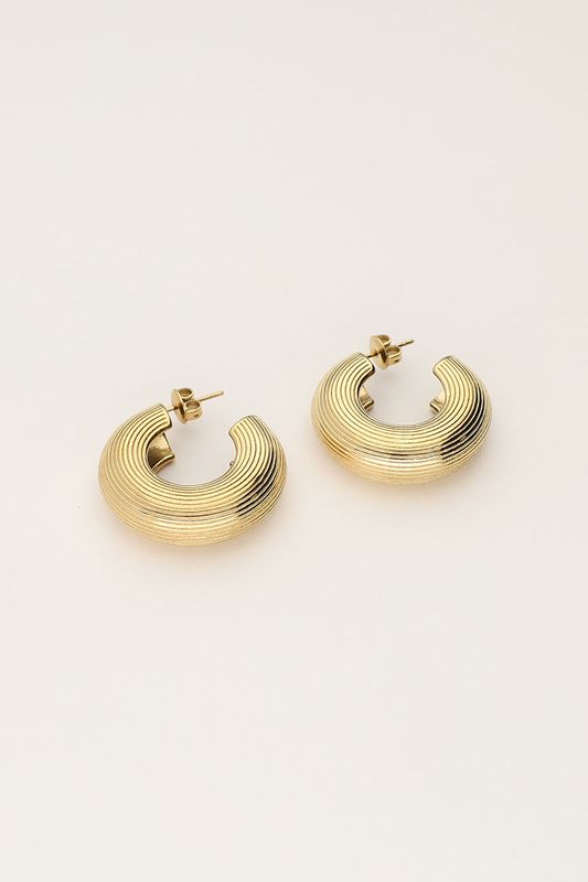 My Jewellery Earrings hoops stripes Goud