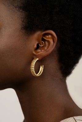 My Jewellery Earring hoops horizontal stripes Goud