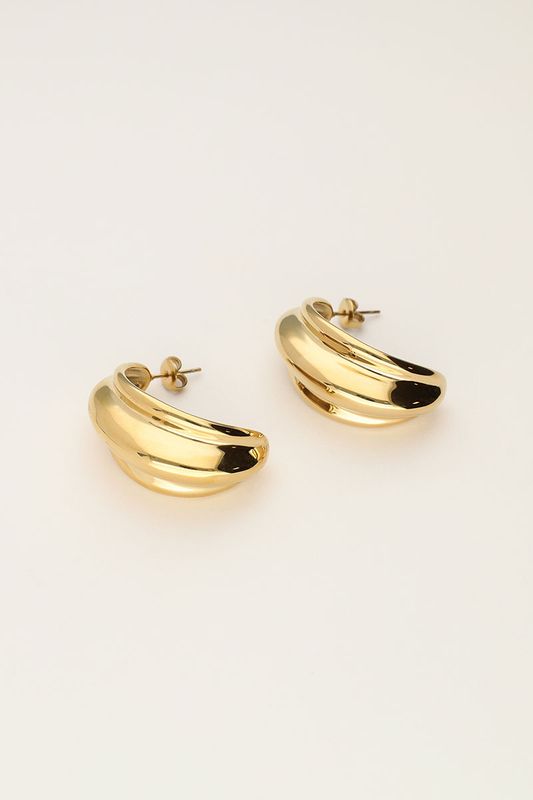 My Jewellery Earrings hoops oval triple Goud