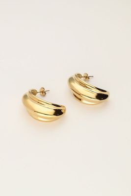 My Jewellery Earrings hoops oval triple Goud