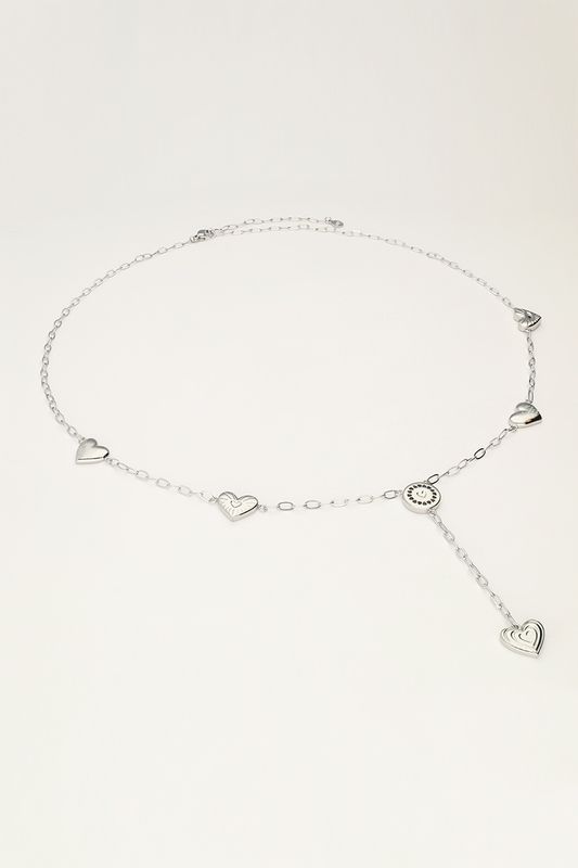 My Jewellery Necklace long candy hearts Zilver