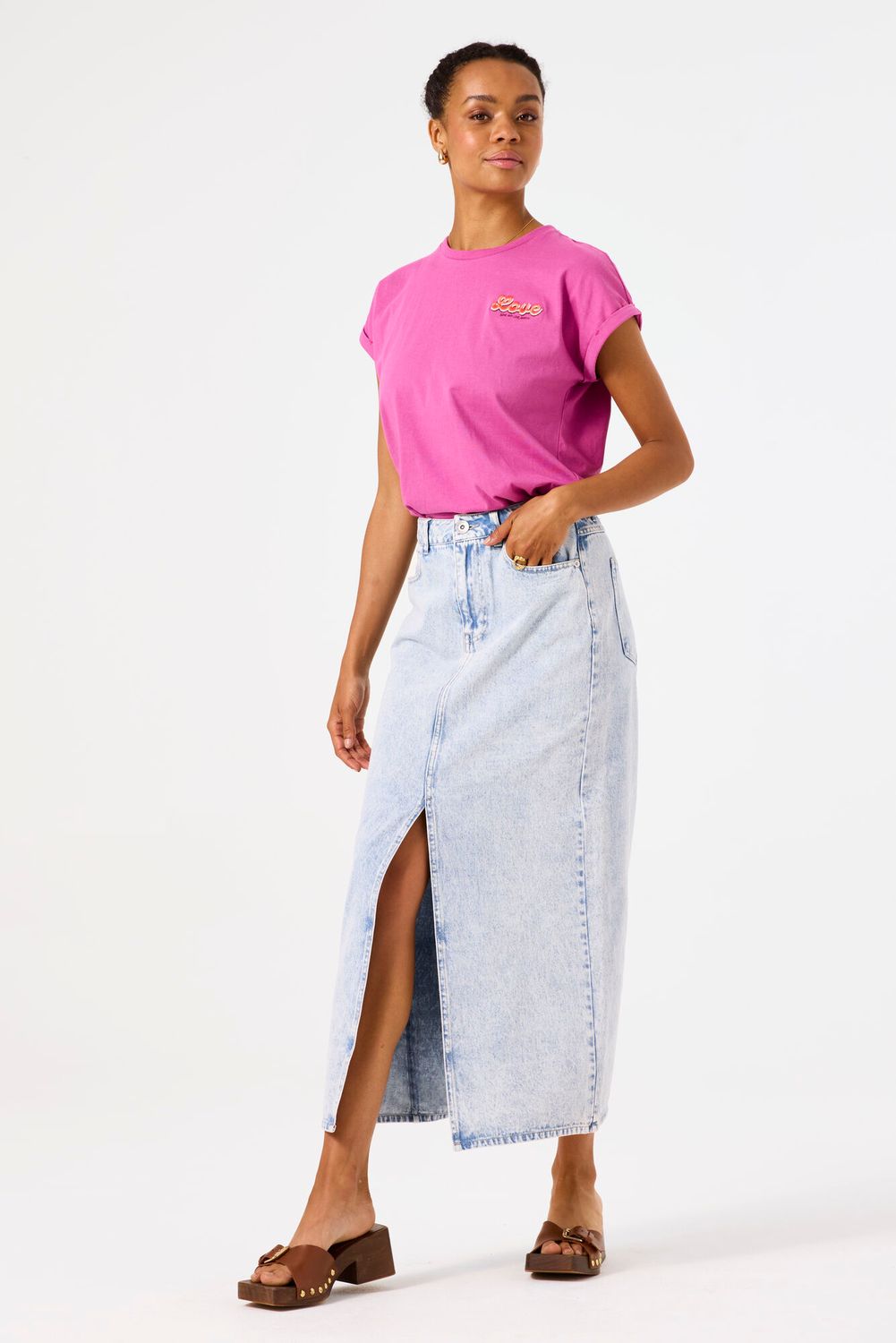 Garcia jeans denim rok met split