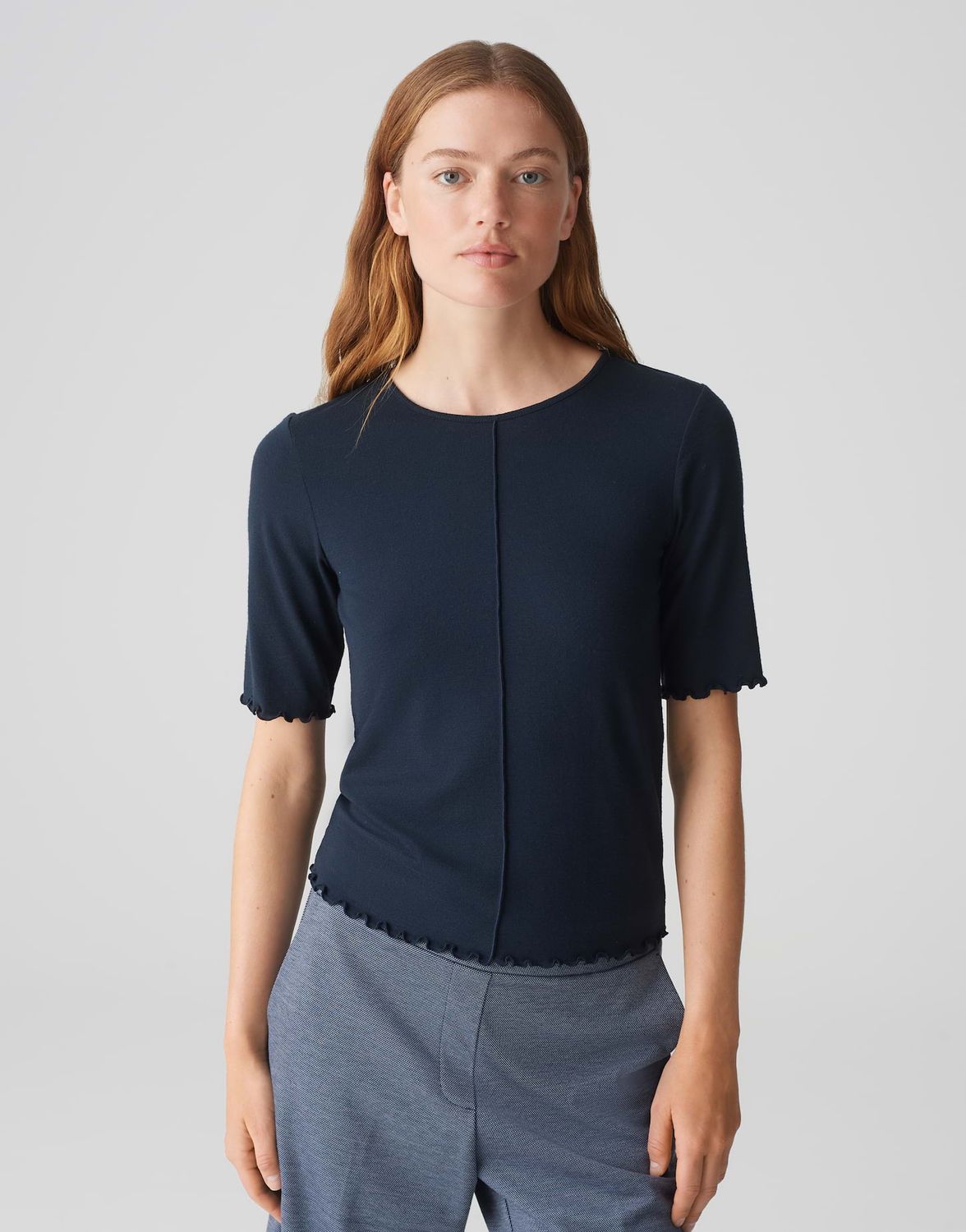 Opus shirt Sirosa donker blauw