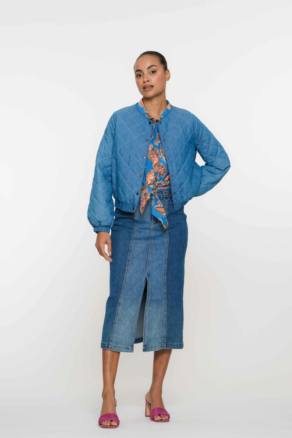Geisha Jack blauw met stiksels