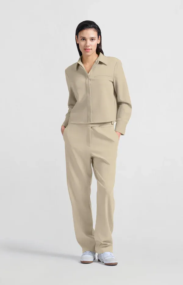 Yaya Pantalon met hoge taille en gespsluiting