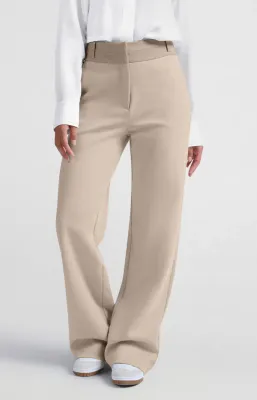 YAYA Jersey trousers with wide legs Grijs