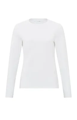 YAYA Wit T-shirt met lange mouwen en ronde hals