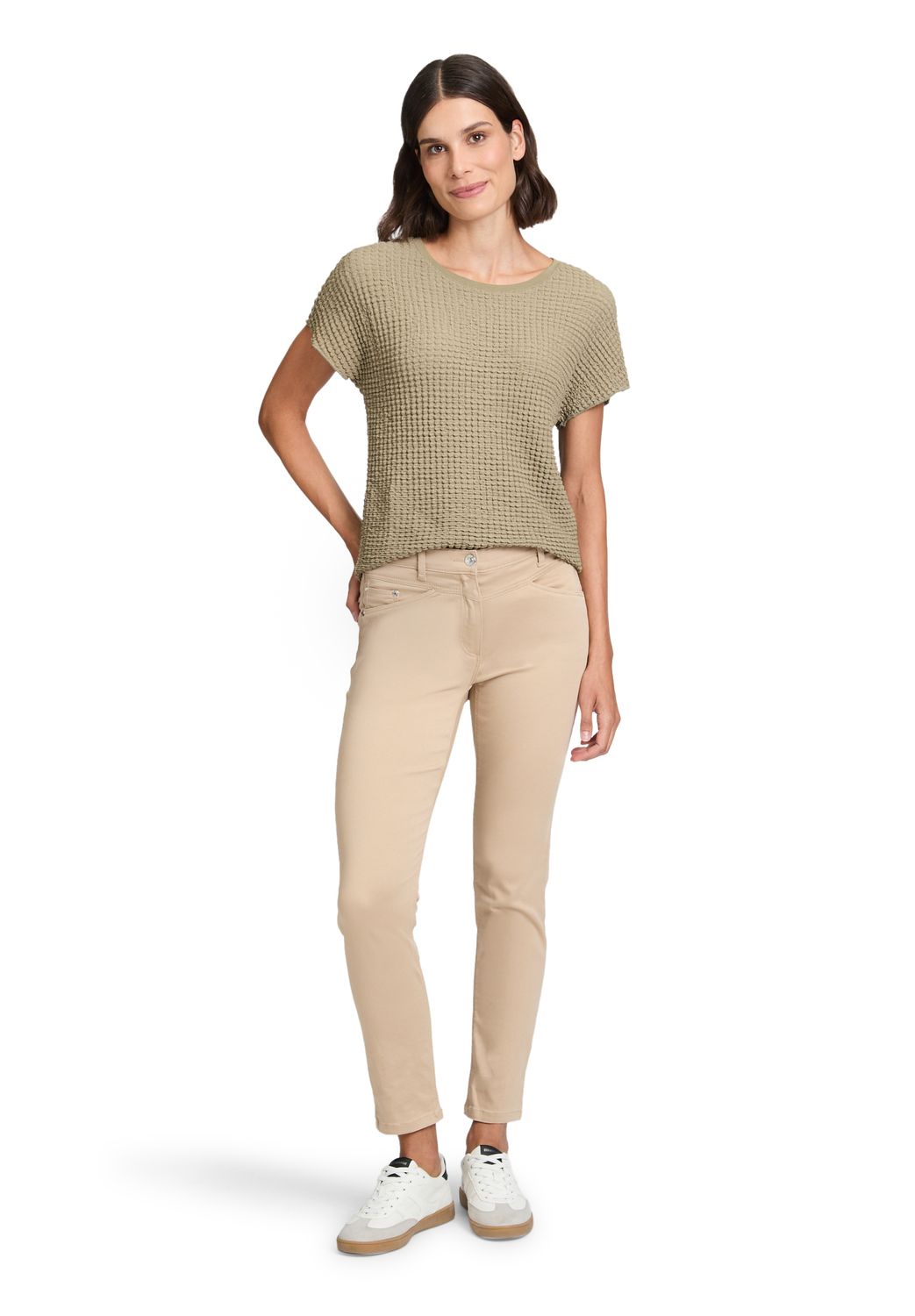Betty Barclay gehaakt shirt olijf