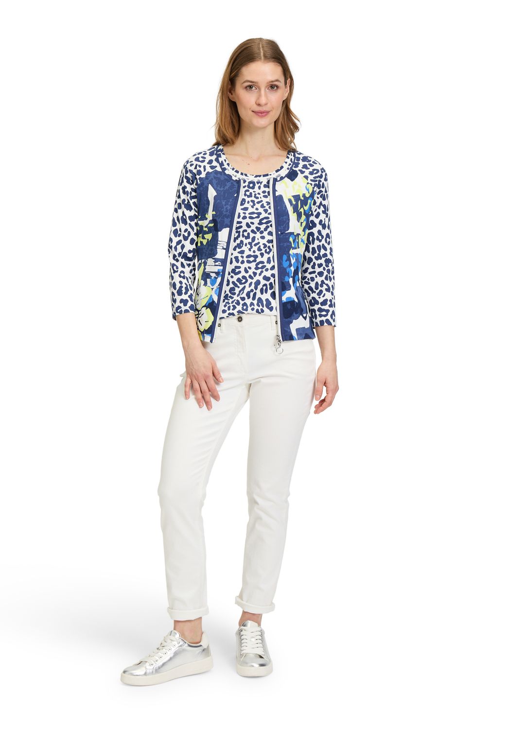 So Cosy print vest 3/4 mouw met rits