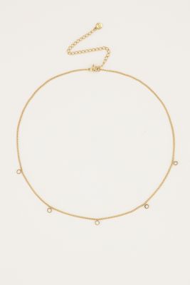 My Jewellery Ketting vijf strass steentjes Goud