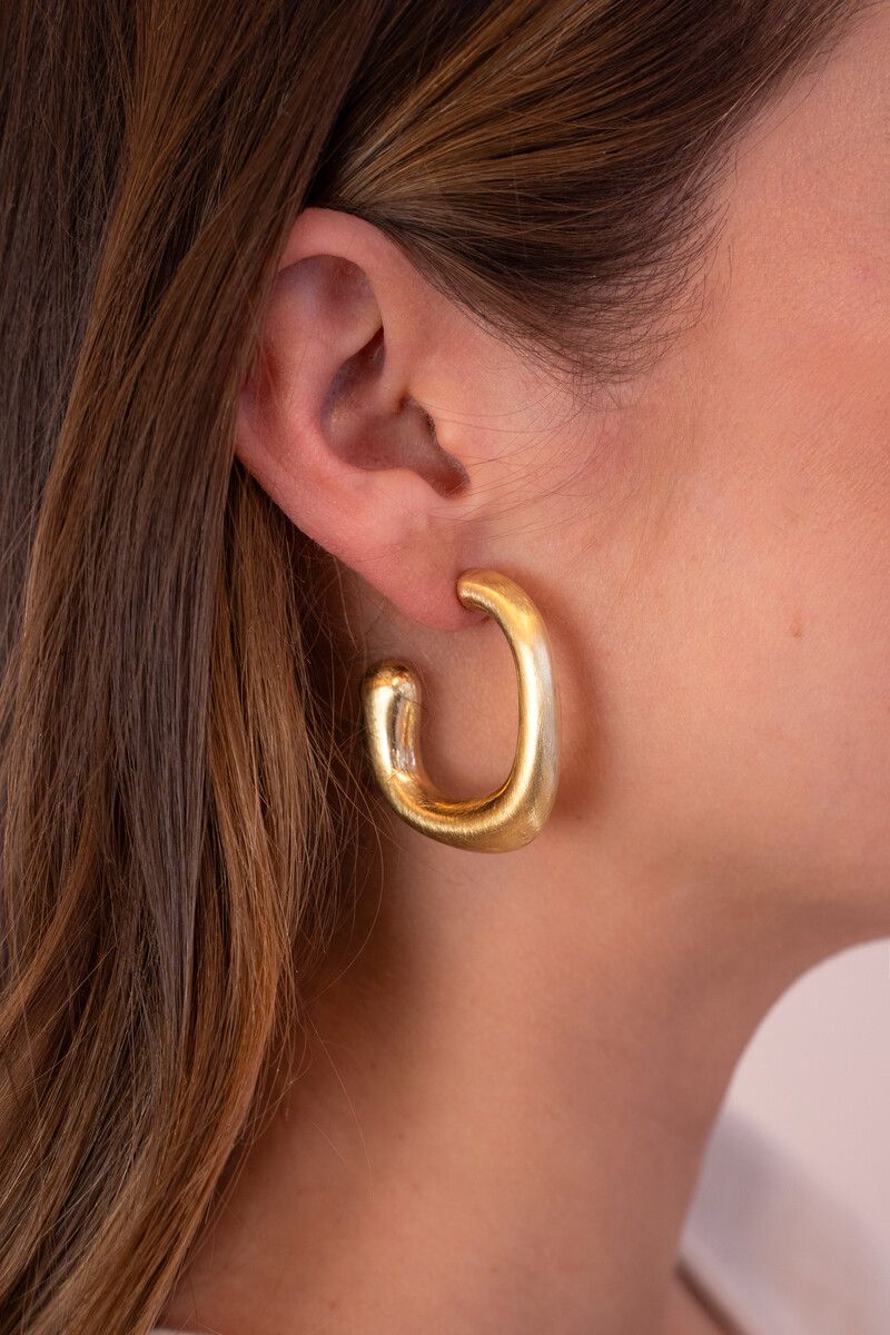 My Jewellery Earring hoops oval matt Goud