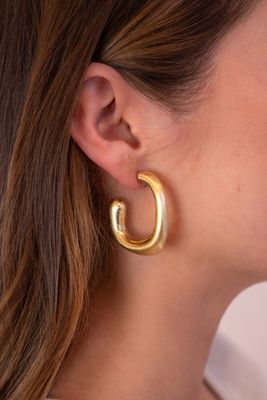 My Jewellery Earring hoops oval matt Goud