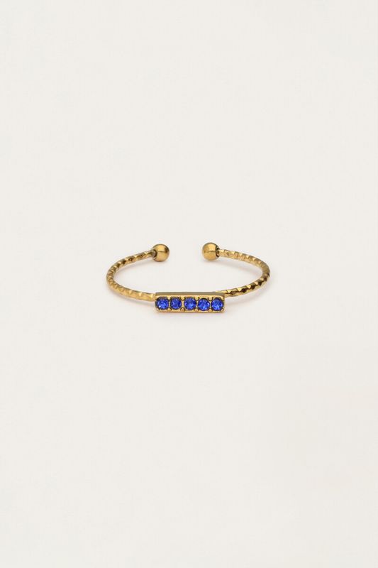 My Jewellery Ring fine blue strass Goud