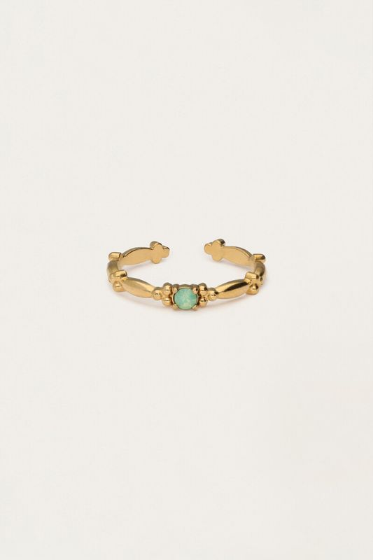 My Jewellery Ring fine vintage light green Goud