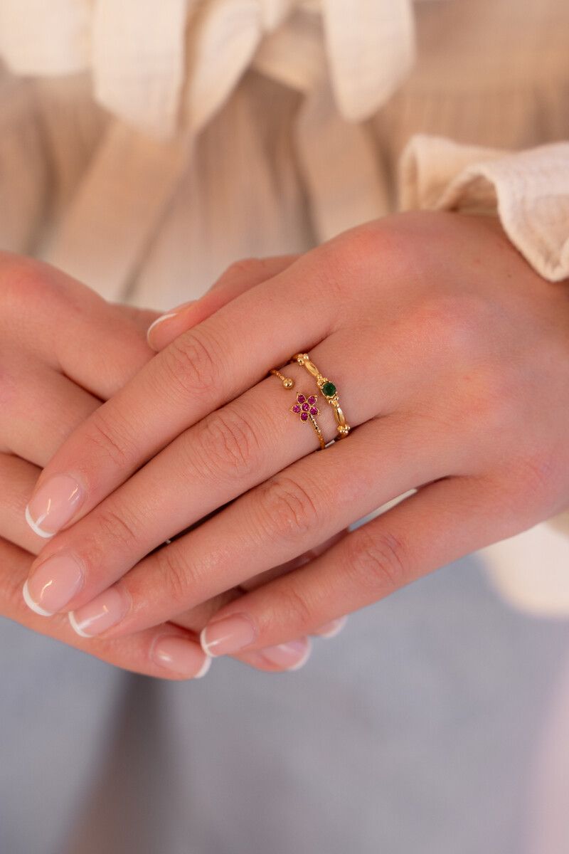 My Jewellery Ring fine vintage green Goud