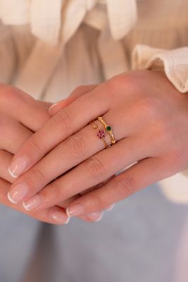 My Jewellery Ring fine vintage green Goud