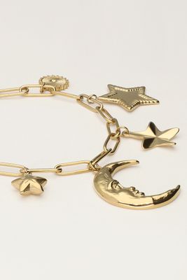 My Jewellery Bracelet charm moon clover star goud