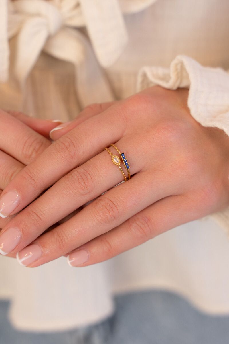 My Jewellery Ring fine oval strass pink Goud