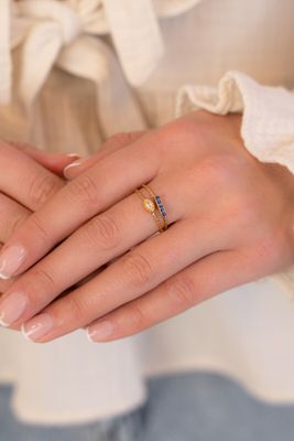 My Jewellery Ring fine blue strass Goud