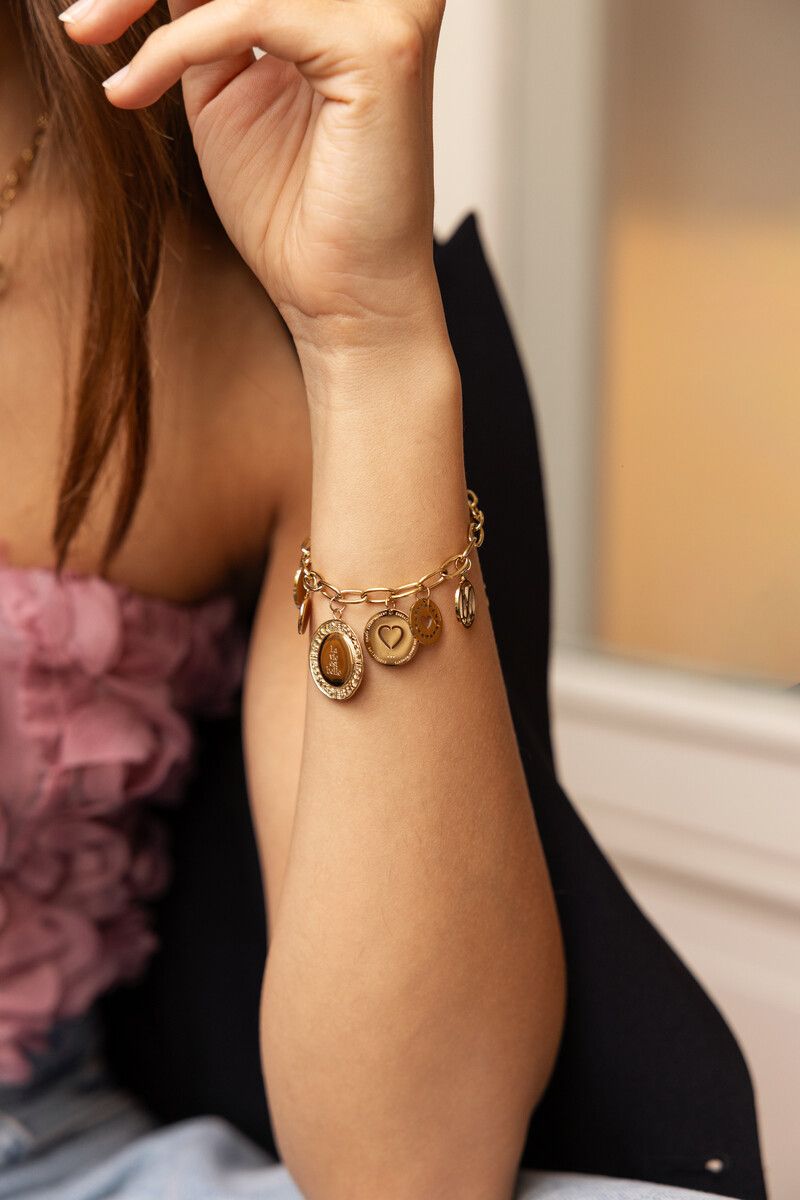 My Jewellery Bracelet charm coins goud