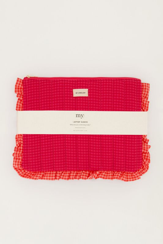 My Jewellery Laptop sleeve check Roze