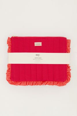 My Jewellery Laptop sleeve check Roze