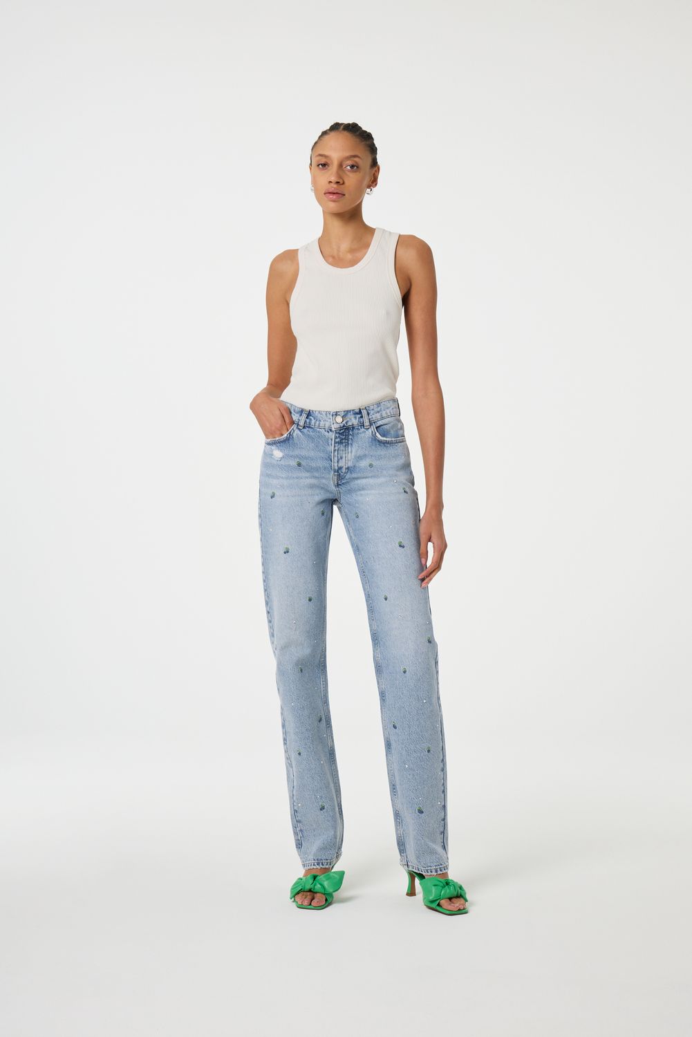 Fabienne Chapot Marie Straight Leg Jeans stones/print