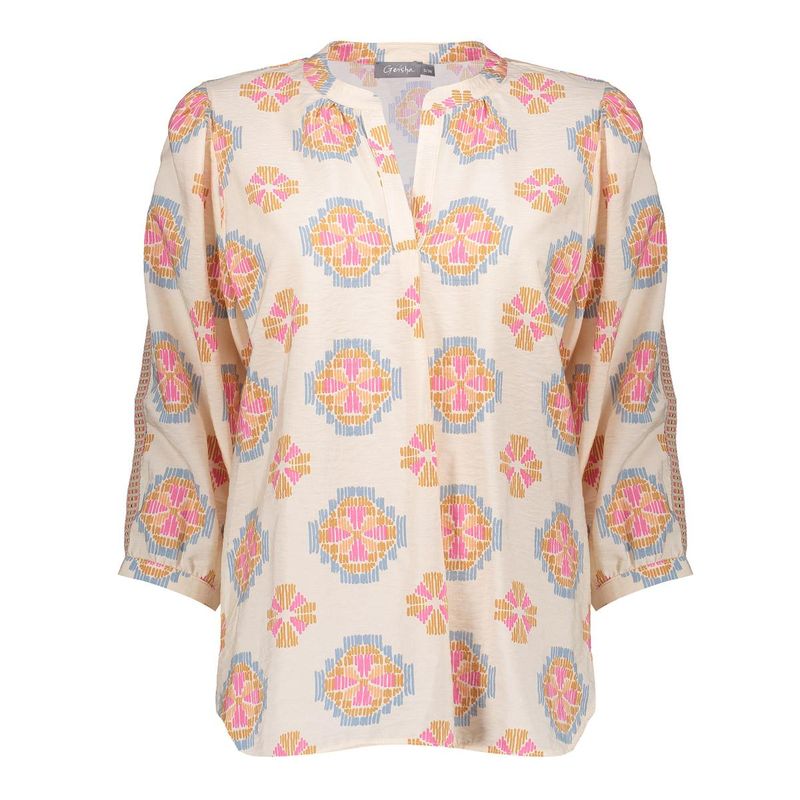 Geisha print blouse 3/4e mouw
