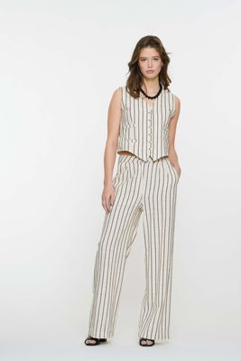 Geisha jeans pantalon stripe beige