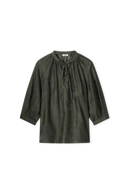 Kyra blouse balloon sleeve embroidery Groen