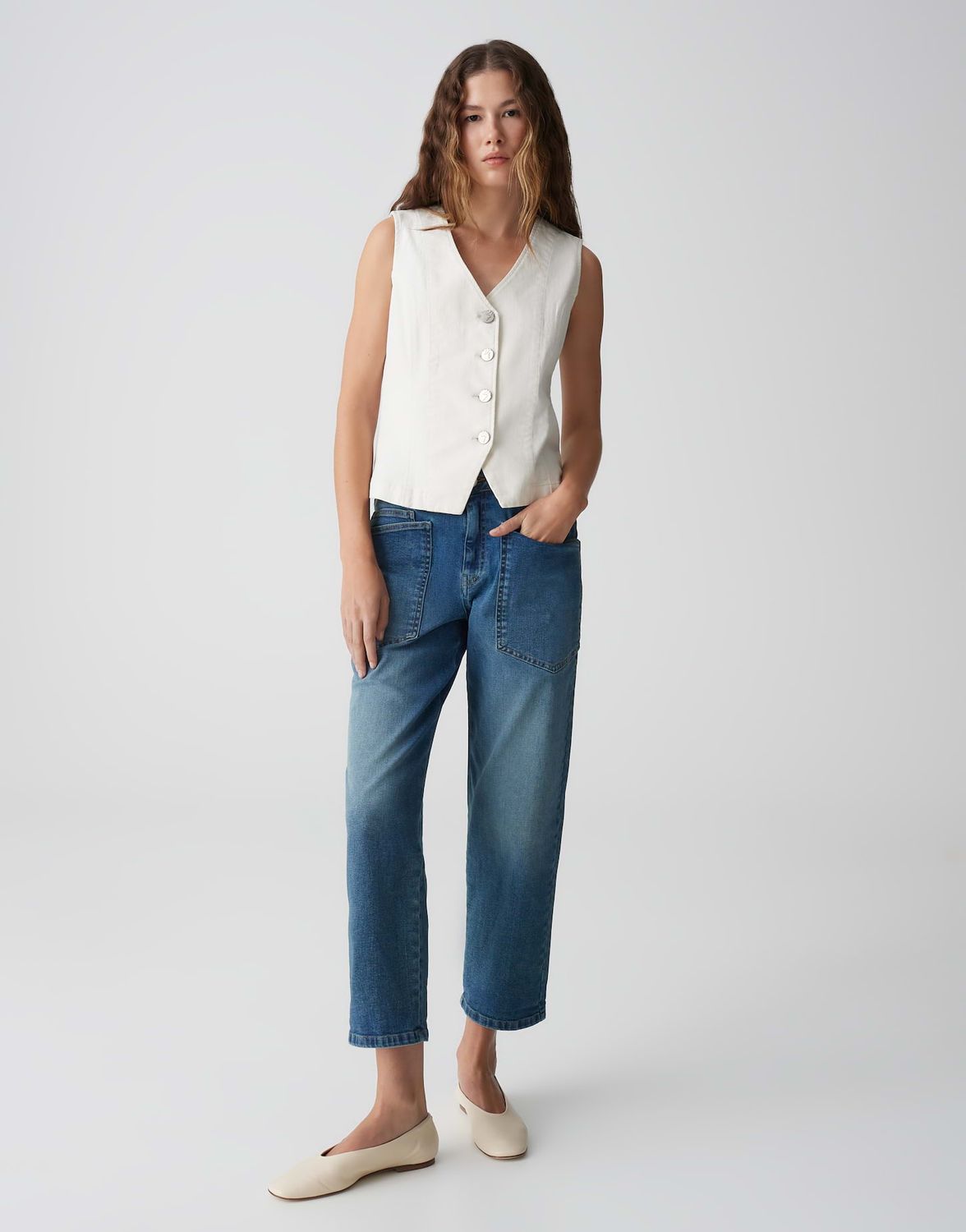Opus  gilet Wilya off white