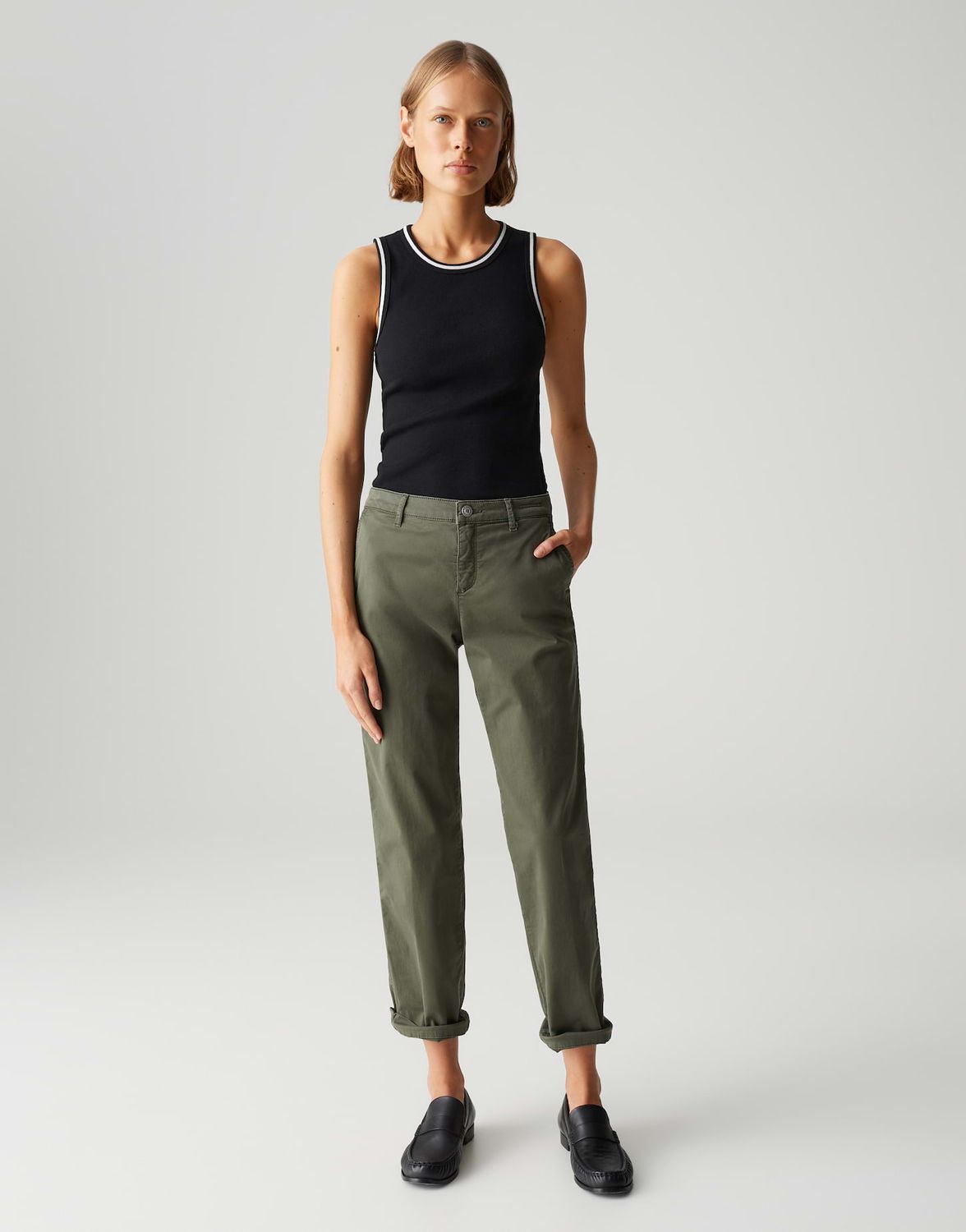 Opus Pants Lisana base Groen