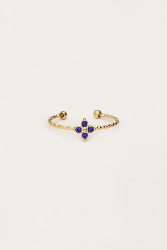 My Jewellery Ring fine small clover blue Goud