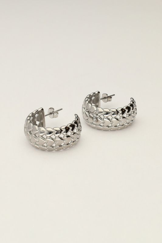 My Jewellery Earring vintage heart hoops Zilver MJ12028