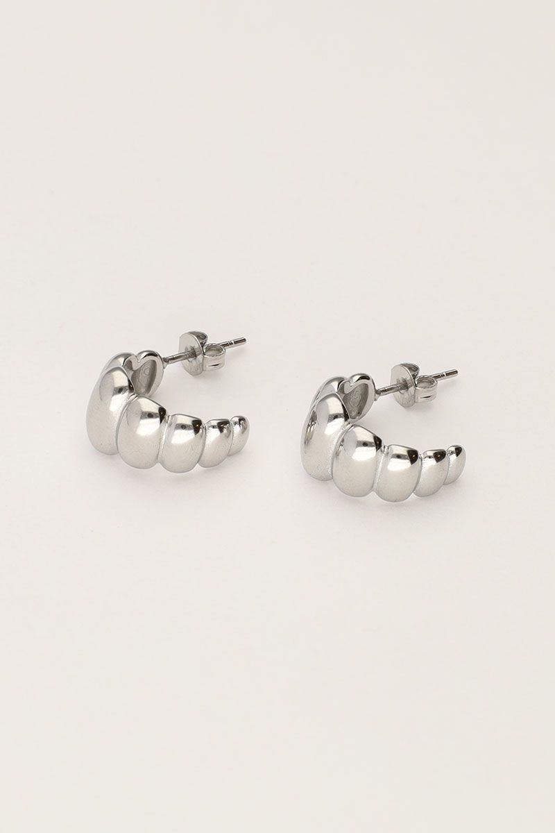 My Jewellery Earring stripe bubble Zilver