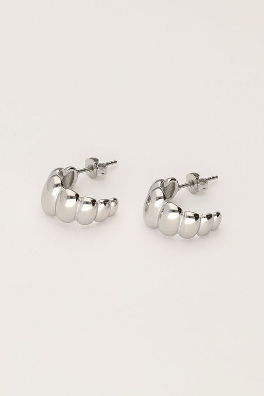 My Jewellery Earrings stripe bubble Zilver