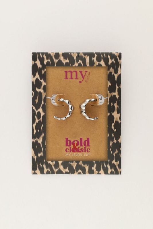 My Jewellery Earrings stripe bubble Zilver