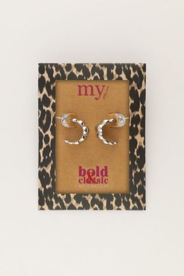 My Jewellery Earrings stripe bubble Zilver