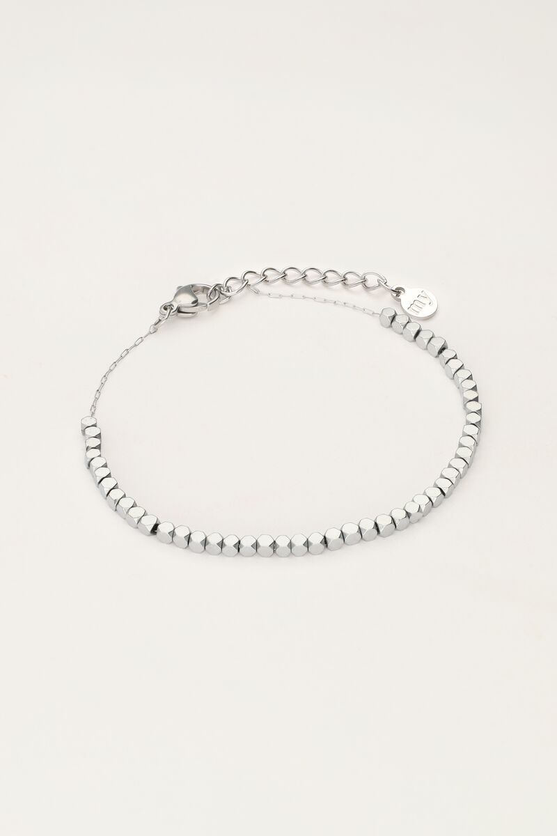 My Jewellery Bracelet square beads Zilver