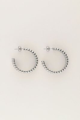 My Jewellery Earrings hoops horizontal stripes Zilver