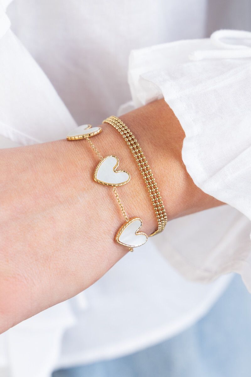 My Jewellery Bracelet parelmour hearts Goud