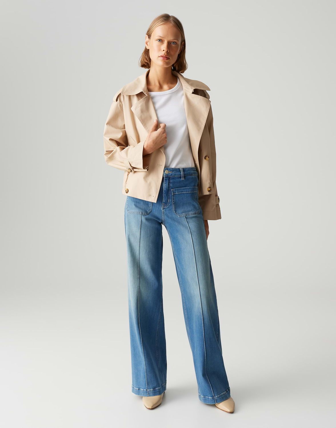 Opus Pants jeans Melly groove Blauw L32