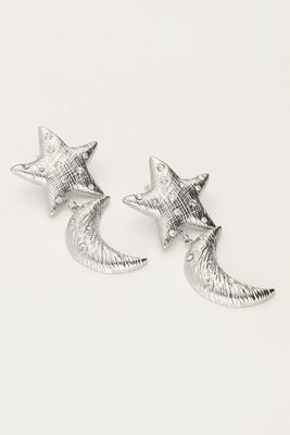 My Jewellery Starry oorhangers met maan &amp; ster zilver