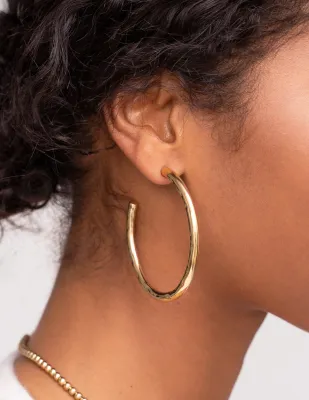 My Jewellery Earring hoops hammered Goud