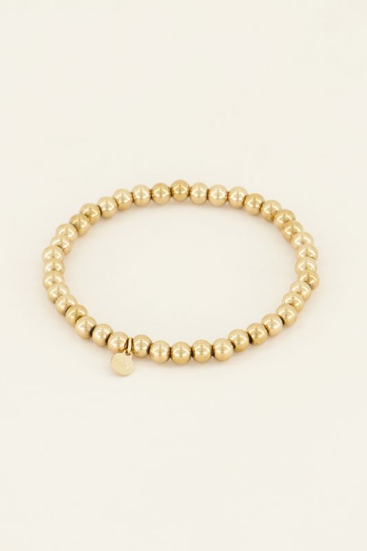 My Jewellery Stretch armband stalen kralen goud