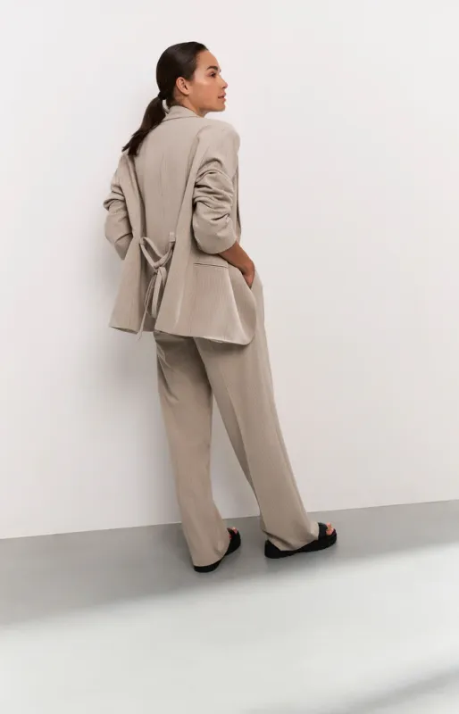 YAYA oversized krijtstreep blazer met revers