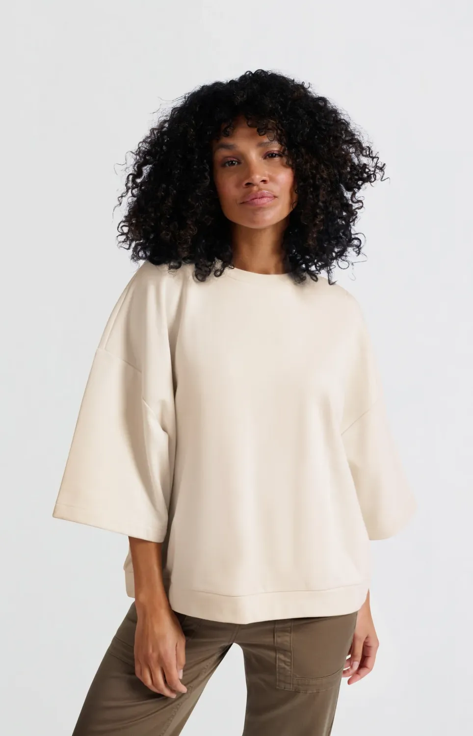 YAYA Oversized sweatshirt Ecru