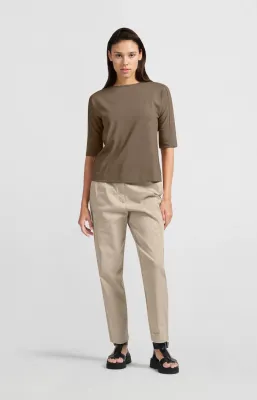 YAYA Geweven katoenen broek met hoge taille